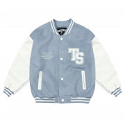 【限量現貨，售完預購】NTHU清大美式經典棒球外套_濛霧灰藍(兒童版)